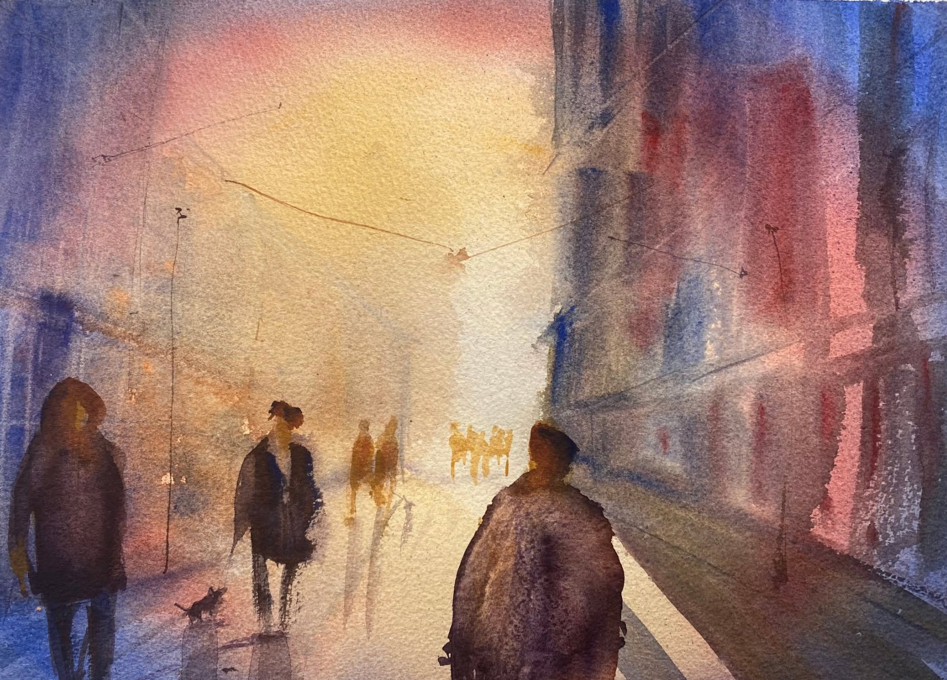 Hötorget 2 — sold watercolour by Zakia Khan