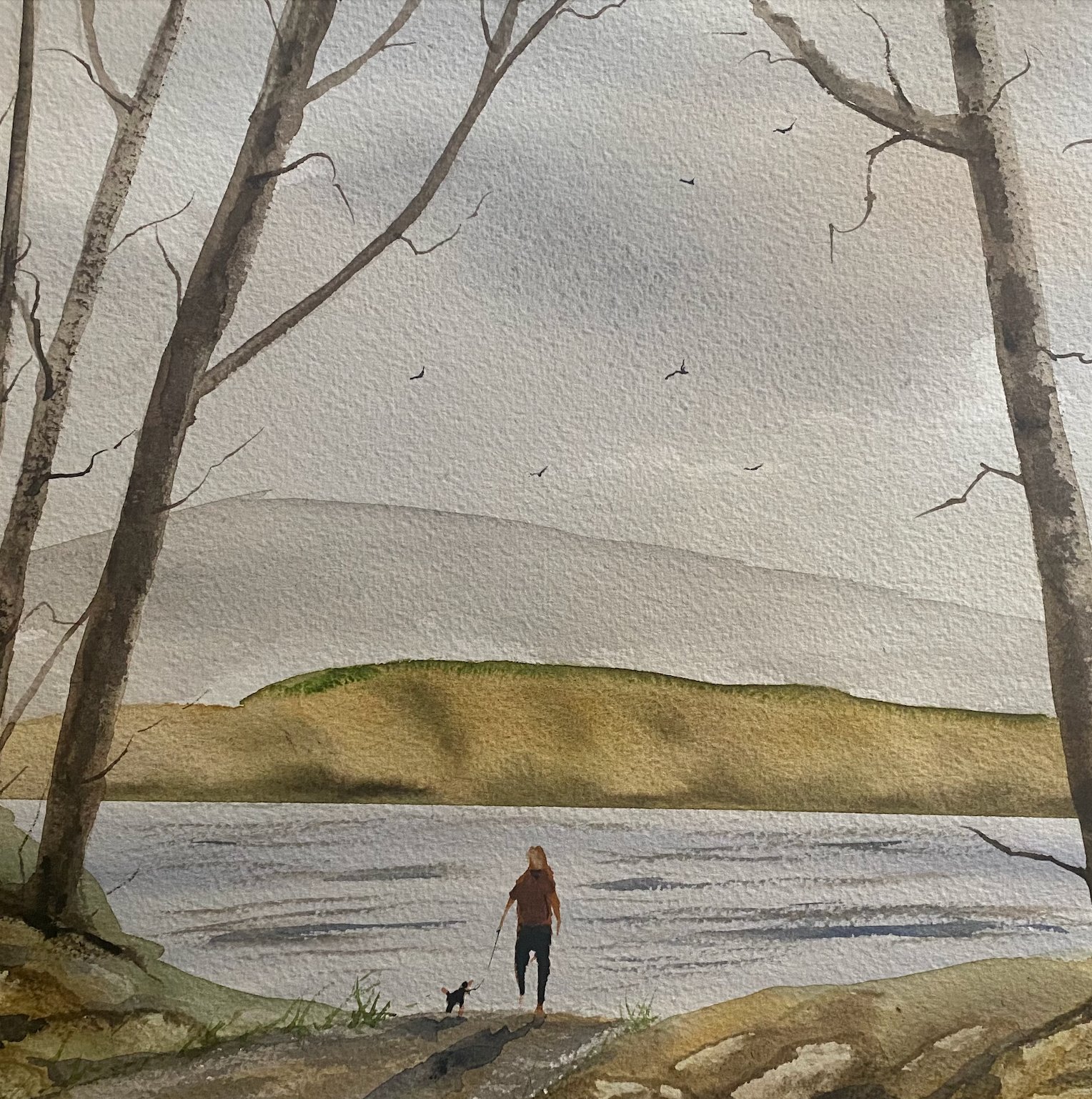 Lervika — sold watercolour by Zakia Khan