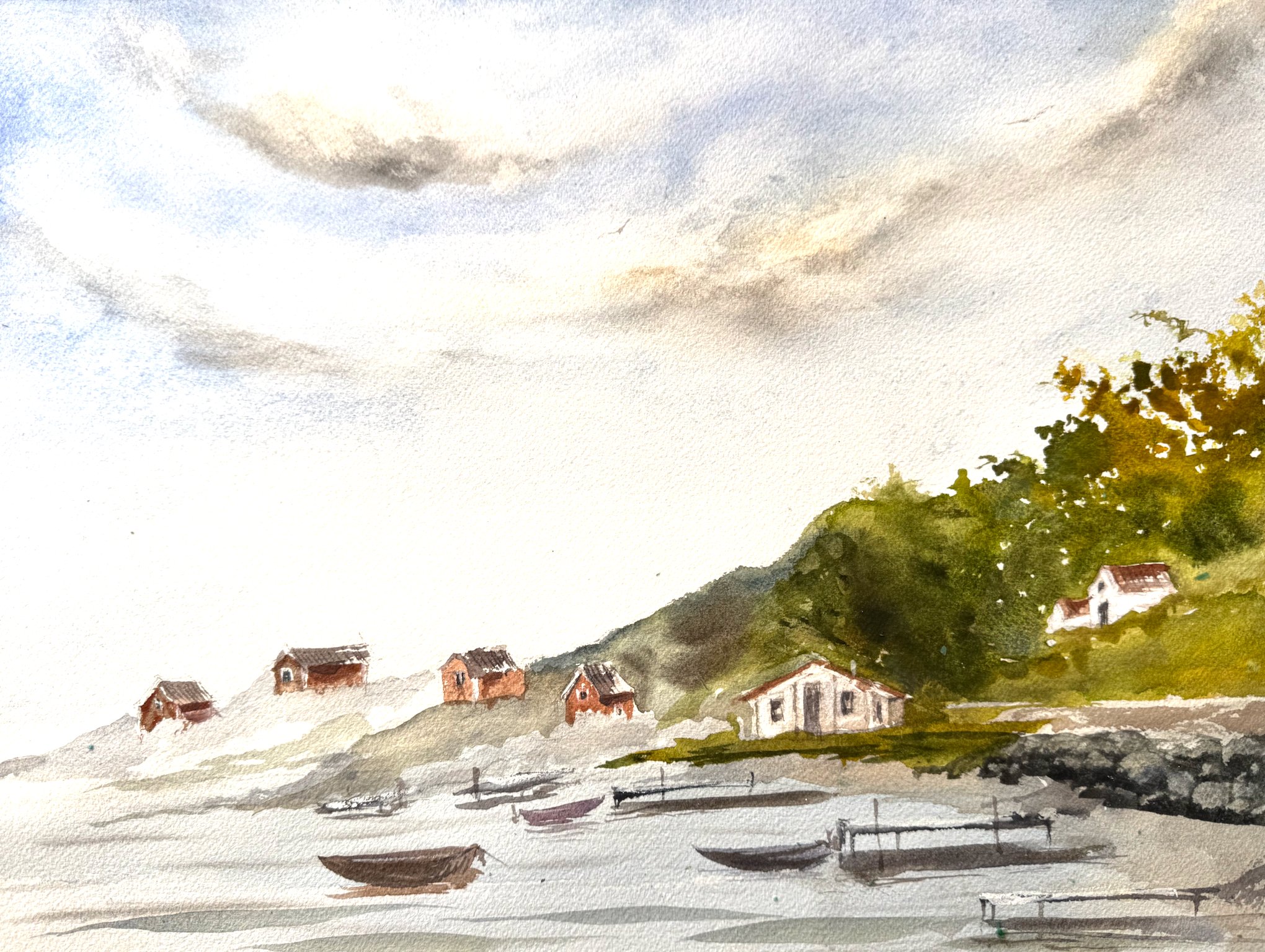 West Coast II — sold watercolour by Zakia Khan