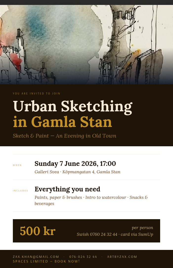 Urban Sketching in Gamla Stan — 7 June 2026